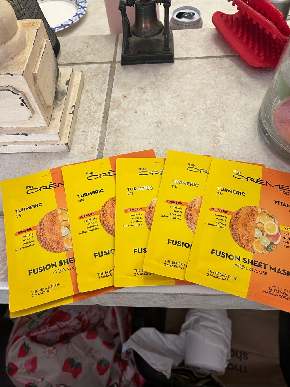 The Crème Shop Turmeric Fusion Sheet Mask - Yellow  You get 6 masks !